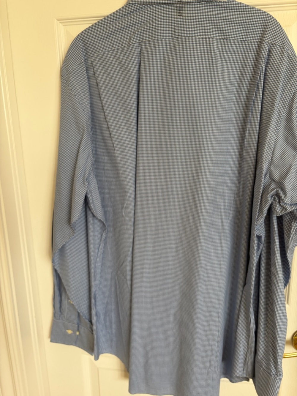 NWT Polo by Ralph Lauren men's Blue Micro-Check 17 1/2 Dress Shirt - Picture 10 of 10
